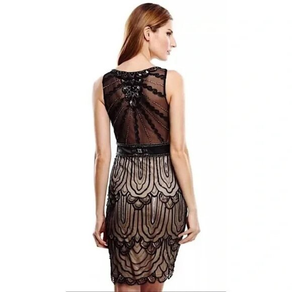 Sue Wong Nocturne Black Beaded Lace Overylay Dress.  SZ 4 - Picture 7 of 7